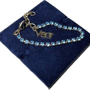 Vico Cristallini .925 Sterling Silver Blue Swarovski 8" Tennis Bracelet